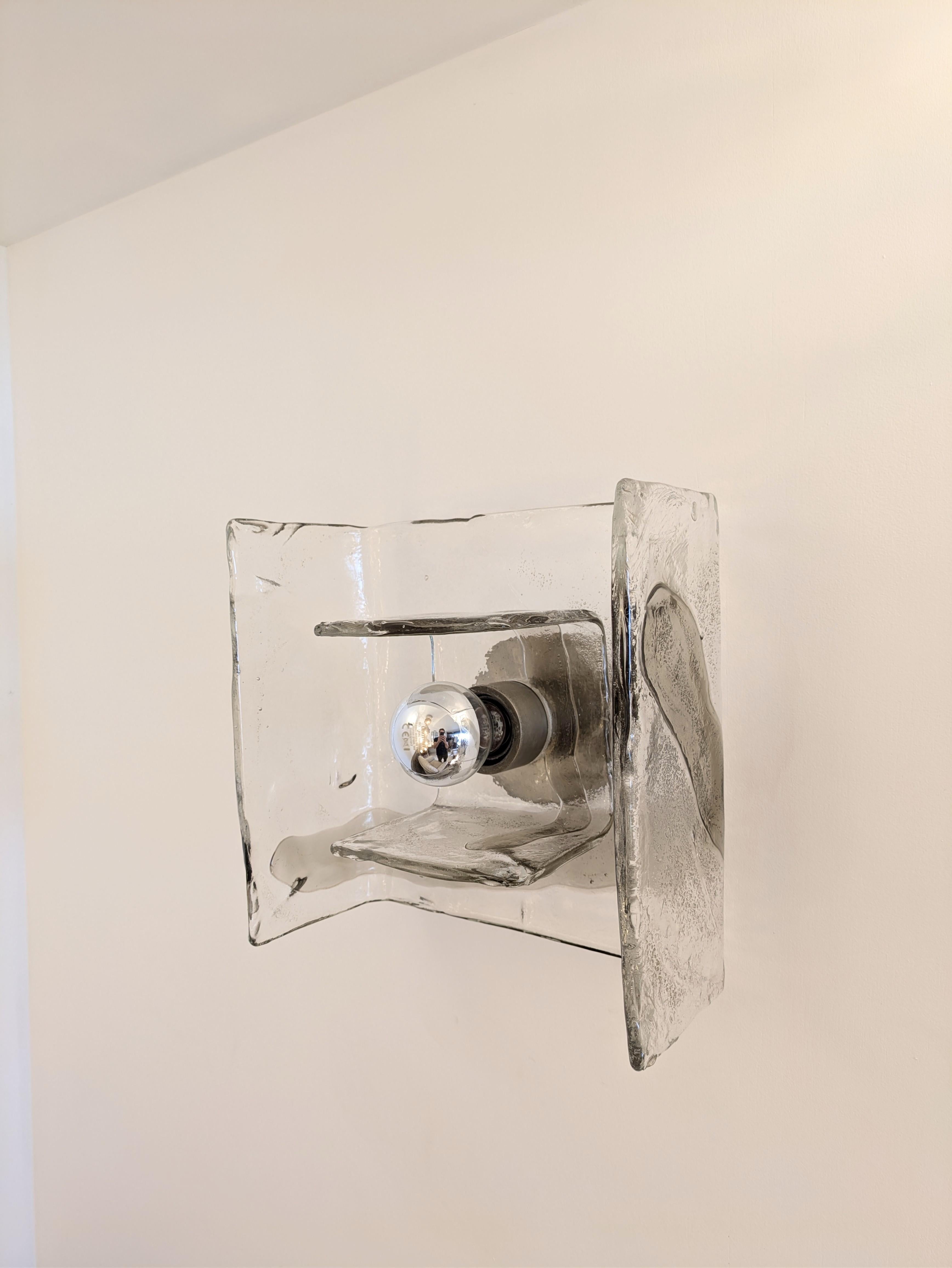 Wall - ceiling Murano light by Kalmar Lighting, design byCarlo Nason Murano 1970 For Sale 3