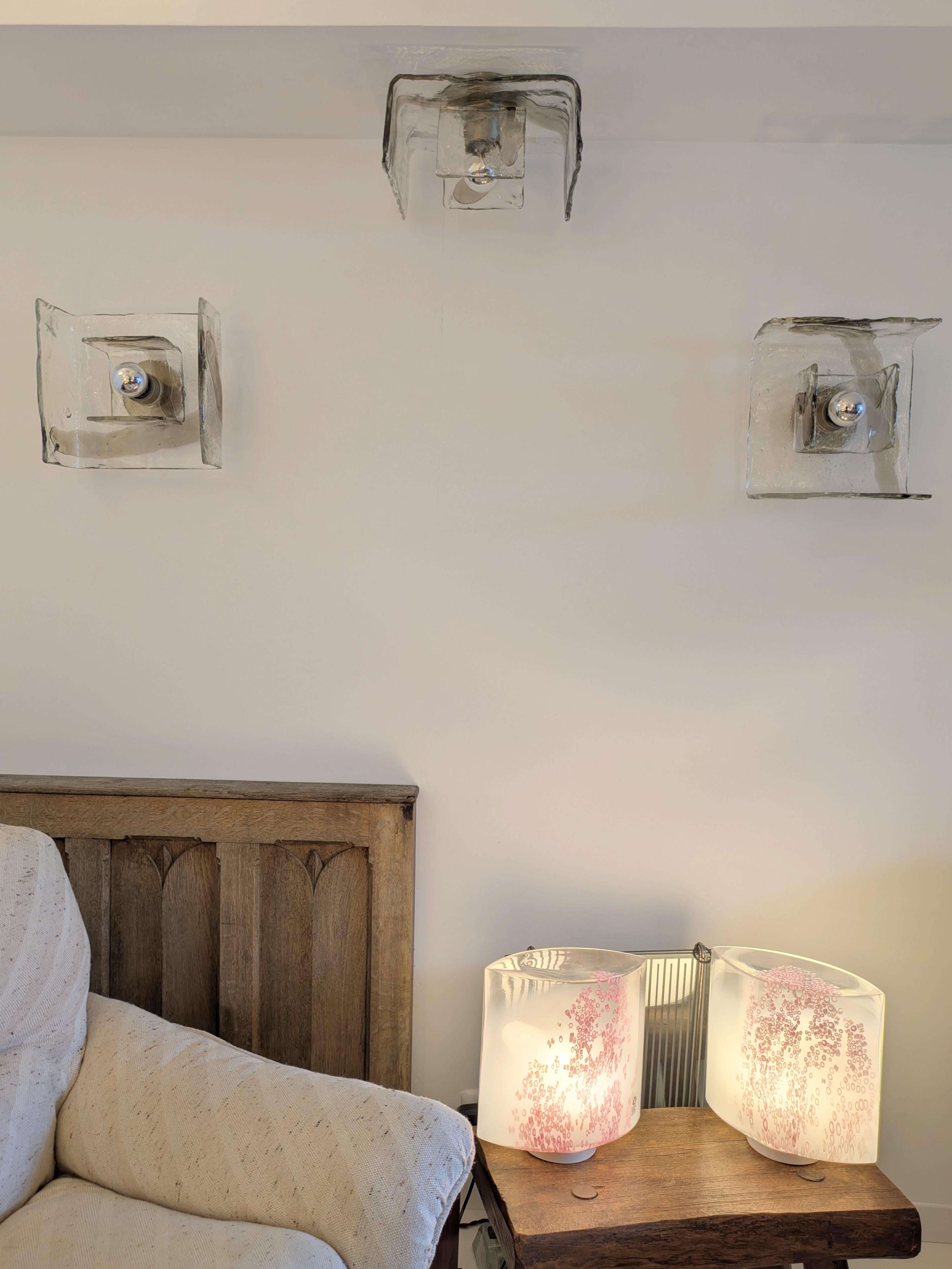 Wall - ceiling Murano light by Kalmar Lighting, design byCarlo Nason Murano 1970 For Sale 6