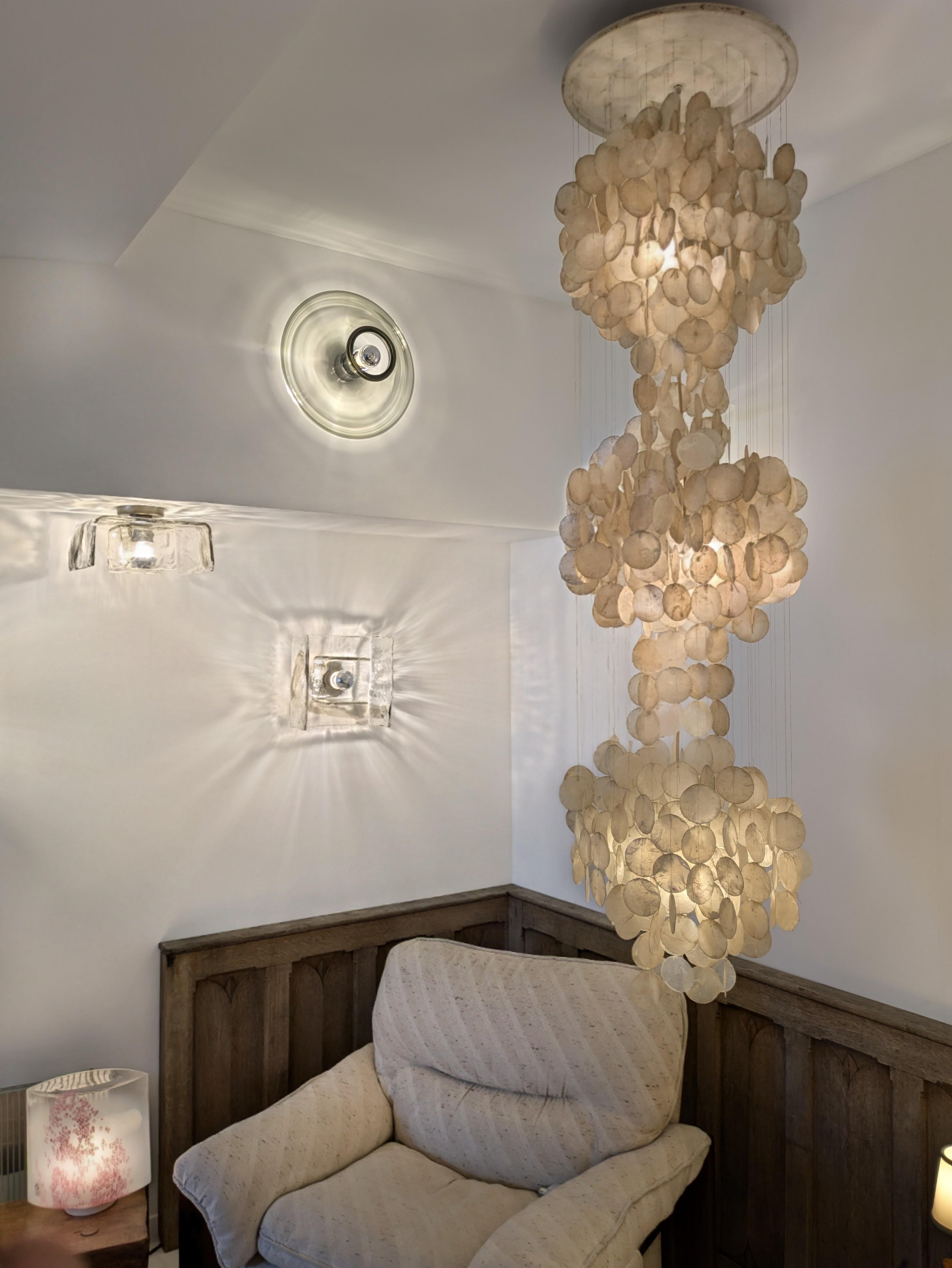 Wall - ceiling Murano light by Kalmar Lighting, design byCarlo Nason Murano 1970 For Sale 9