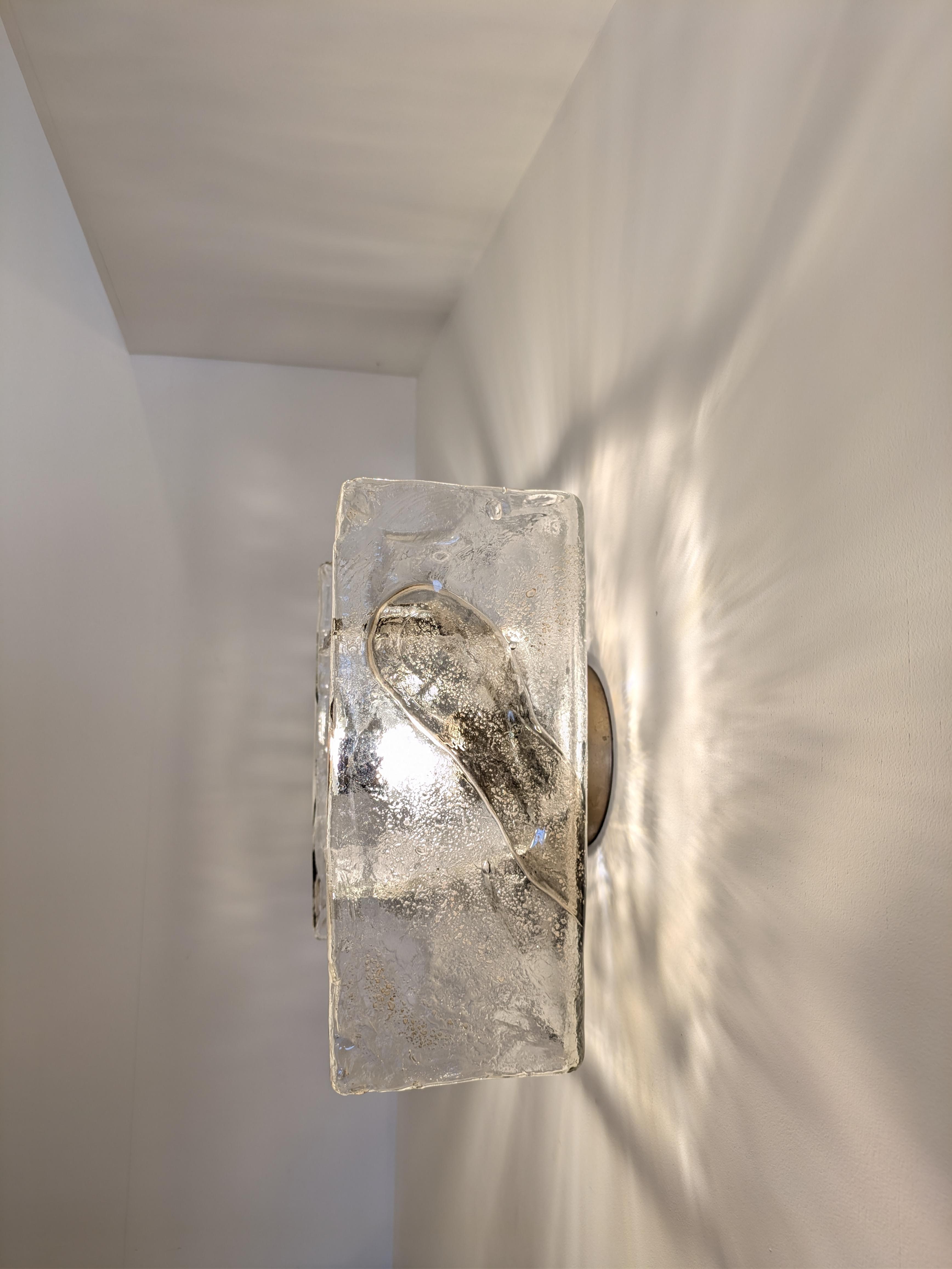 Austrian Wall - ceiling Murano light by Kalmar Lighting, design byCarlo Nason Murano 1970 For Sale