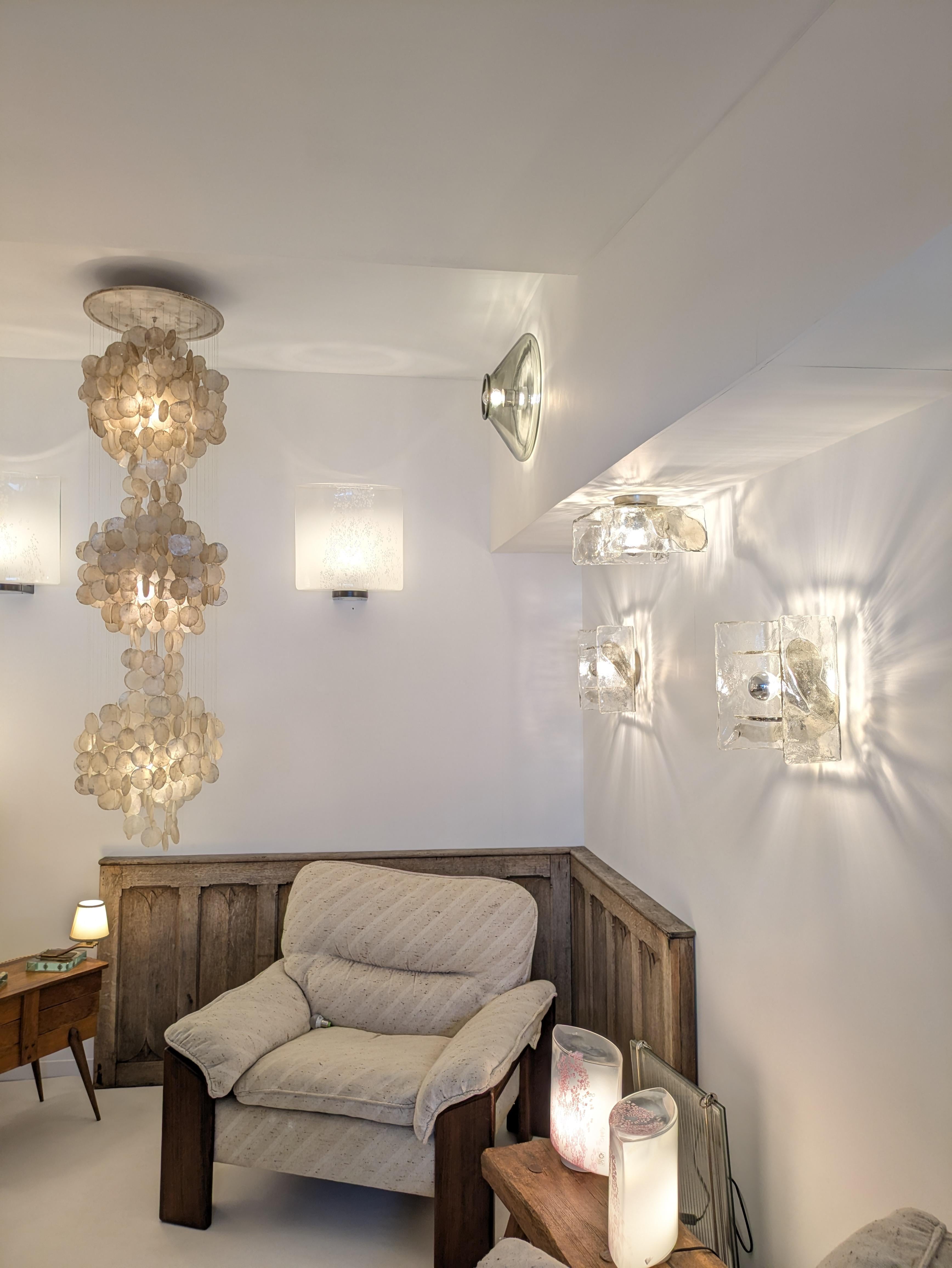 Wall - ceiling Murano light by Kalmar Lighting, design byCarlo Nason Murano 1970 In Good Condition For Sale In Saint-Ouen-sur-Seine, FR