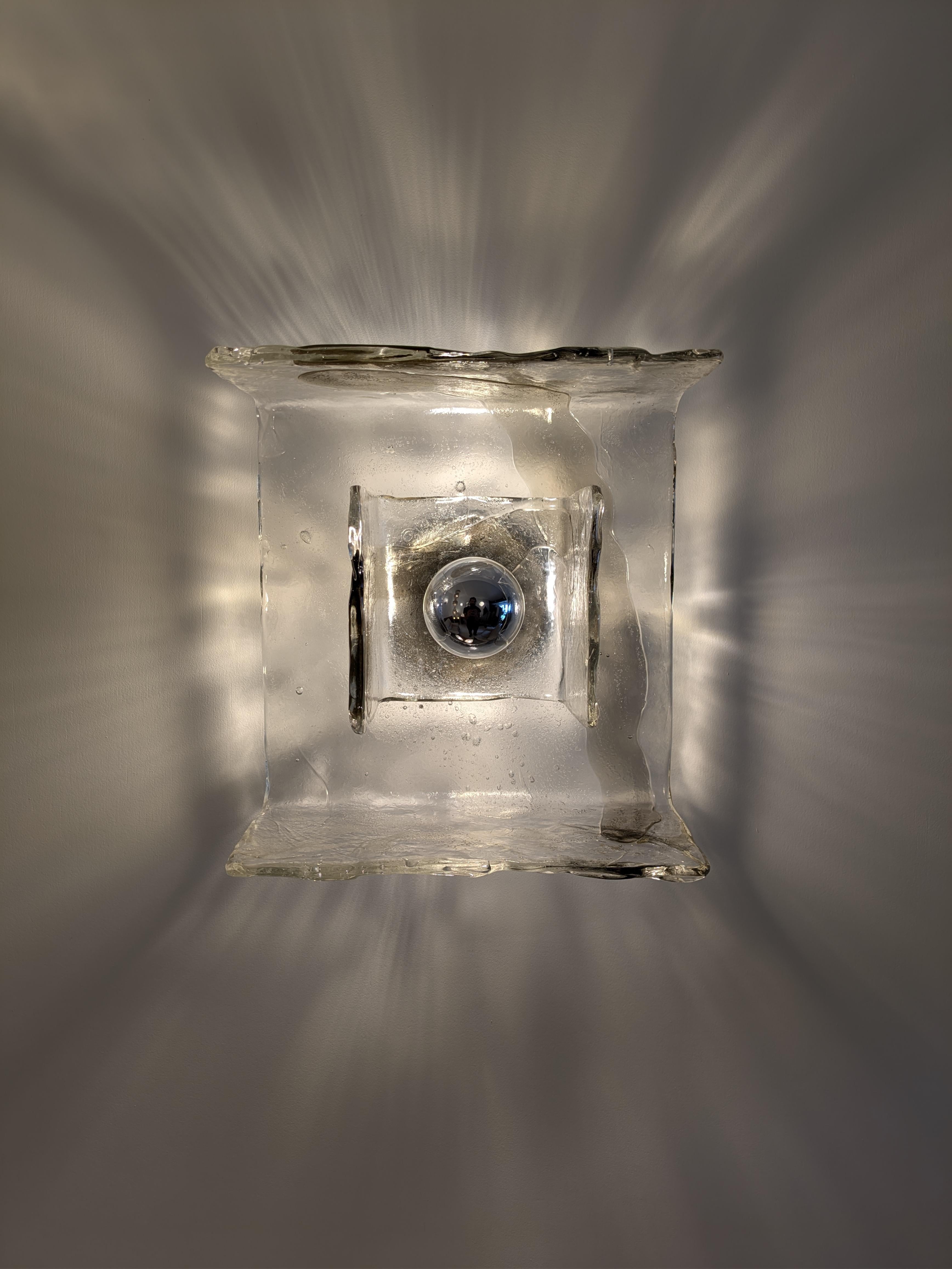 Wall - ceiling Murano light by Kalmar Lighting, design byCarlo Nason Murano 1970 For Sale 1