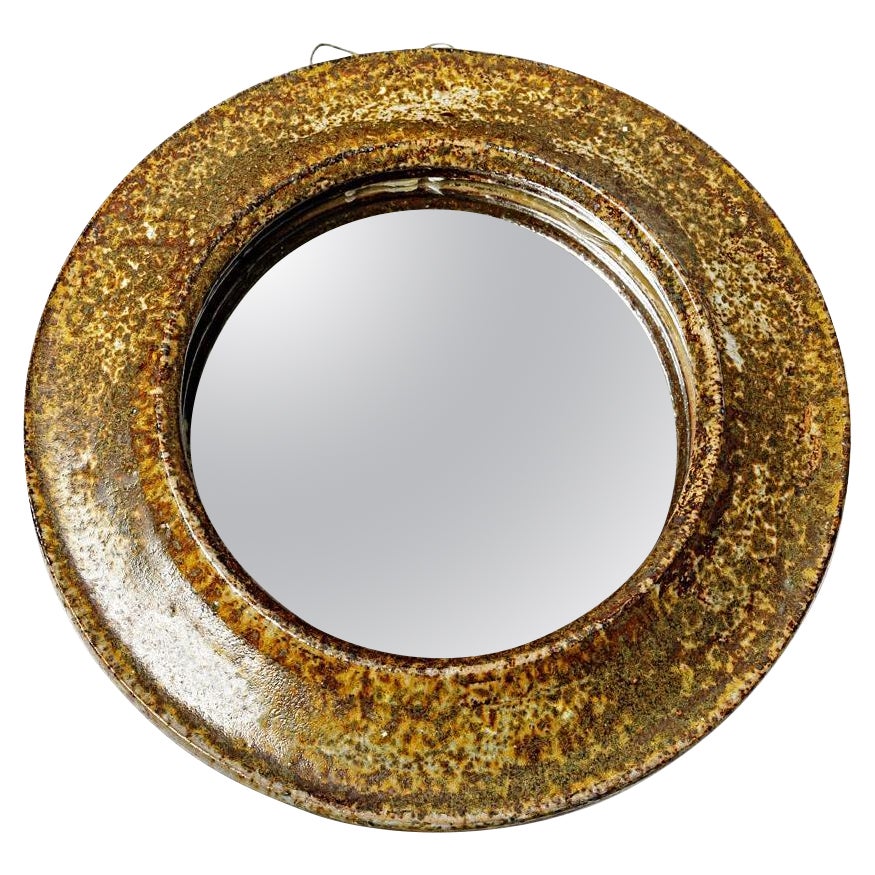 Specchio da parete in ceramica Design del XX secolo di Robert Heraud La Borne 1970