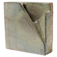 Wall Ceramic Sculpture Vase by Andrée and Michel Hirlet circa 1970 Grey Colors