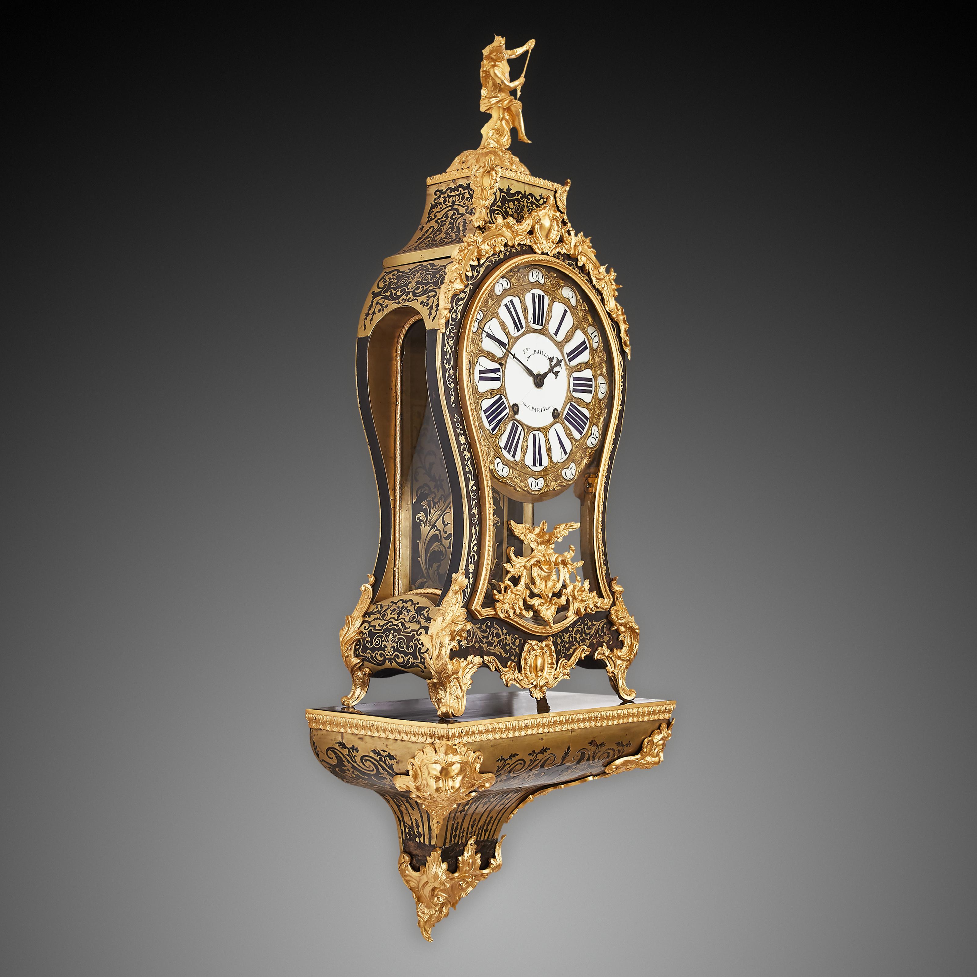 Louis XV Wall Clock 18th Century Boulle For Sale