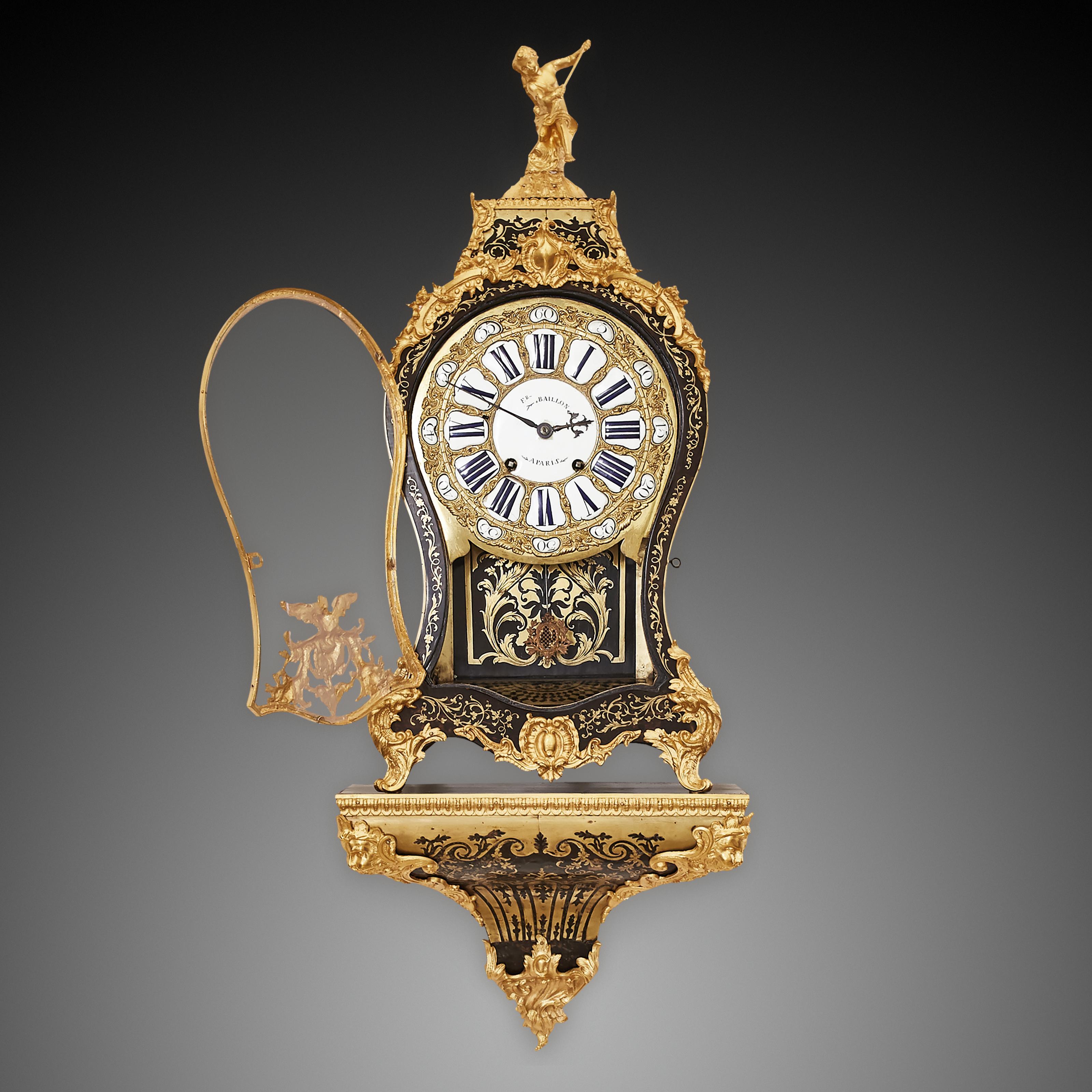 French Wall Clock 18th Century Boulle For Sale