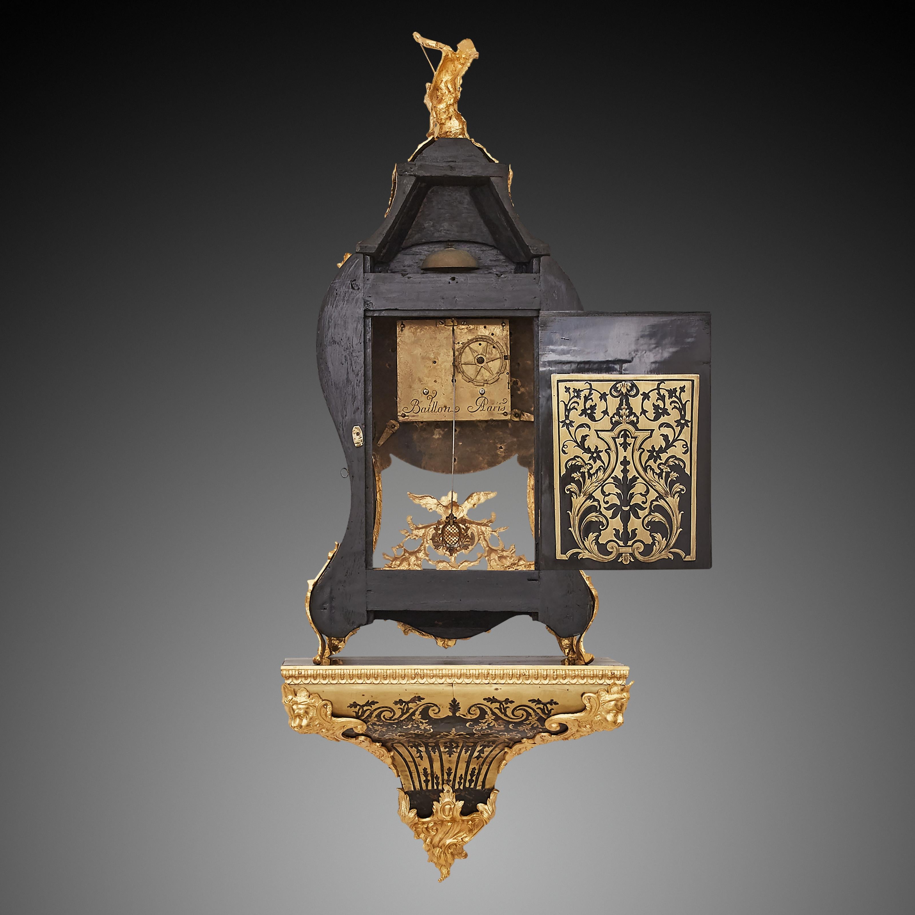 Bronze Wall Clock 18th Century Boulle For Sale