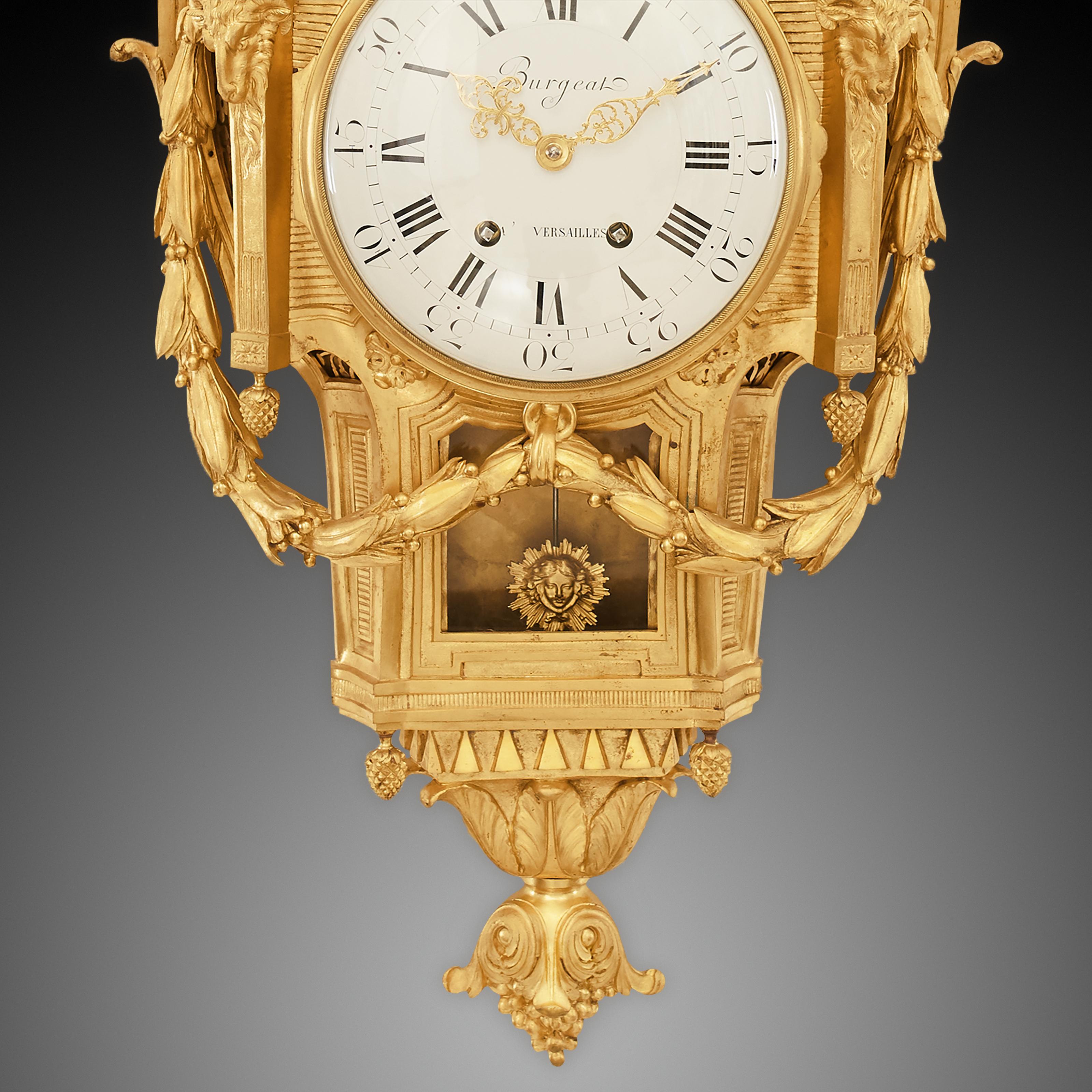 XVIIIe siècle Horloge murale 19ème siècle Louis XVI en vente
