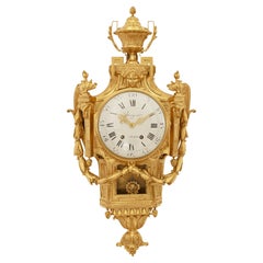 Antique Wall Clock 19th Century Louis XVI