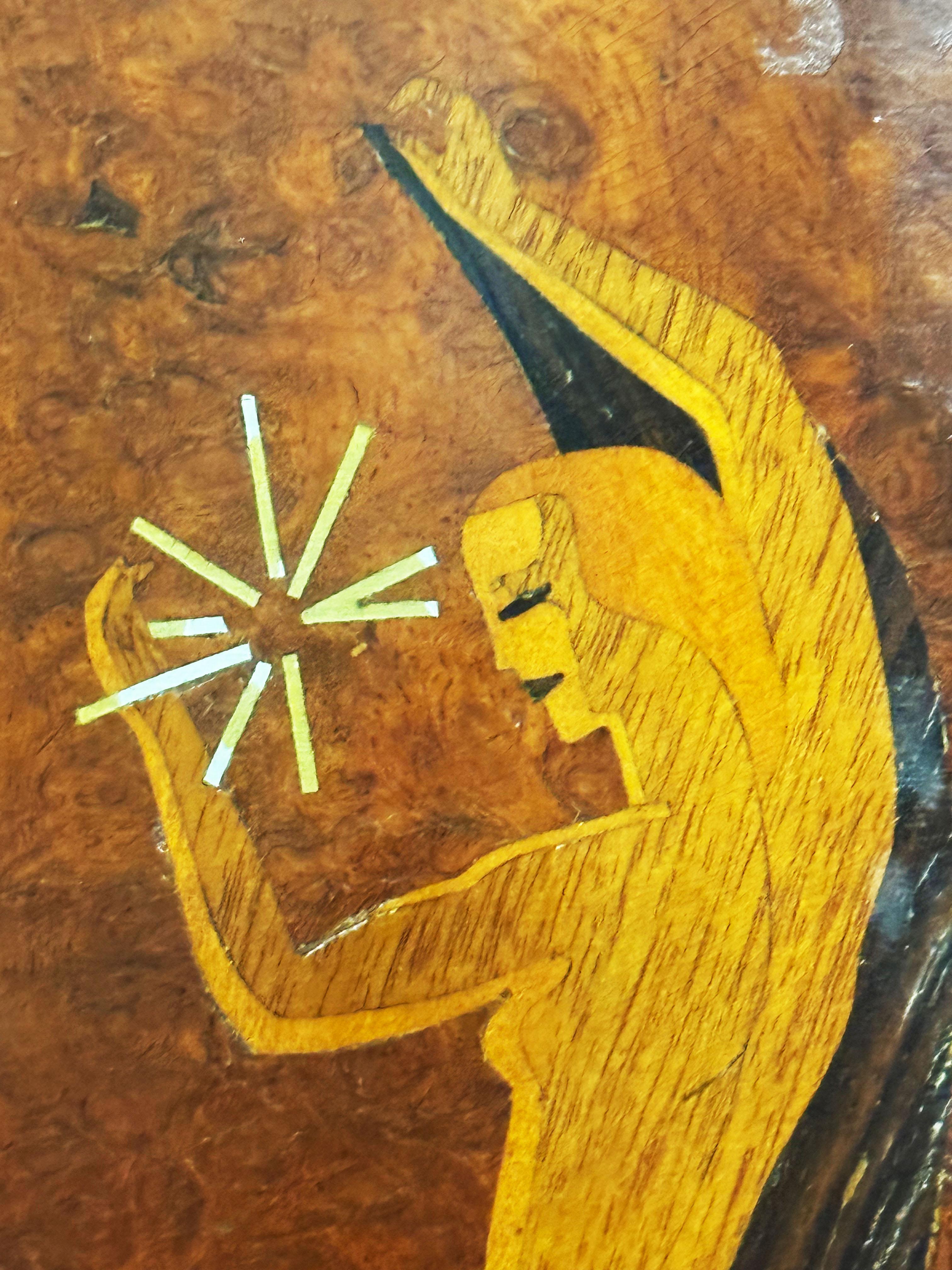 Wall Clock by Mjolby Intarsia from the Late 1930s 5
