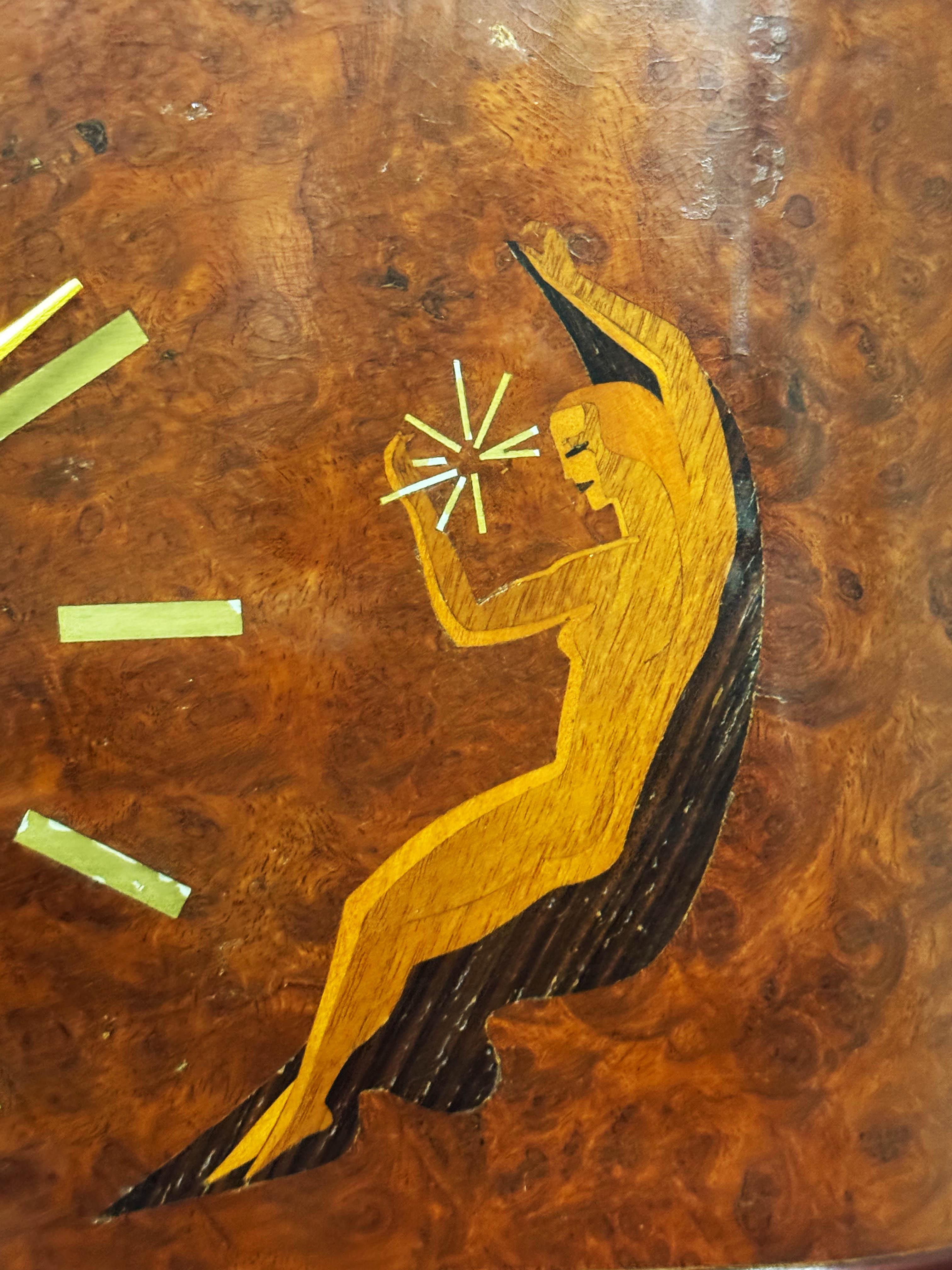 Wall Clock by Mjolby Intarsia from the Late 1930s 2
