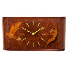 Wall Clock by Mjolby Intarsia from the Late 1930s