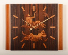 Wall Clock Eos & Diana By Gerhard Malmberg For Mjolby Intarsia