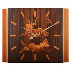 Horloge murale Eos & Diana de Gerhard Malmberg pour Mjolby Intarsia