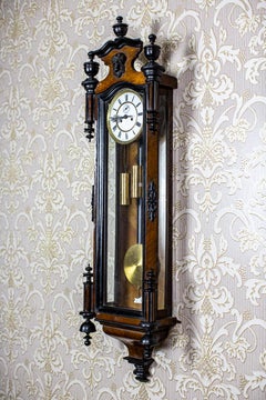 Fortuna Freiburg Wall Clock with Brass Elements, circa 1885-1886