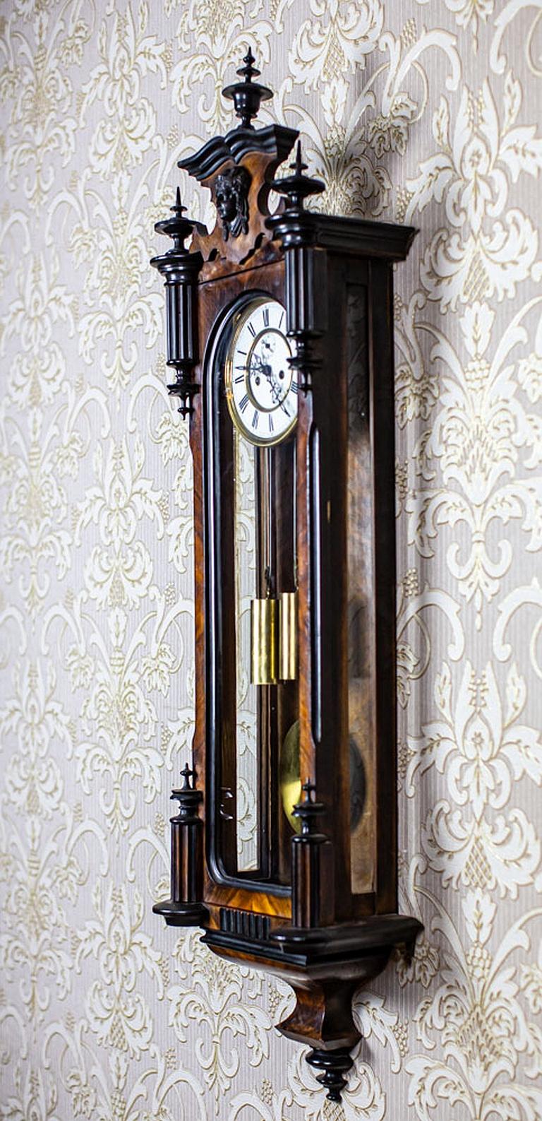 Allemand Horloge murale Gustav Becker/Baumbourg de la fin du XIXe sicle avec lments en laiton