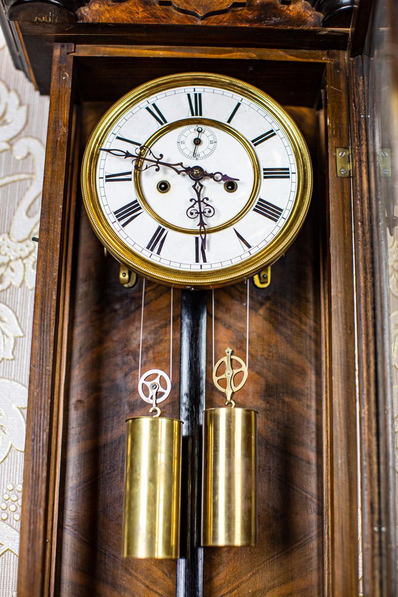 Wall Clock from the Late 19th Century in Brown Walnut Case 2