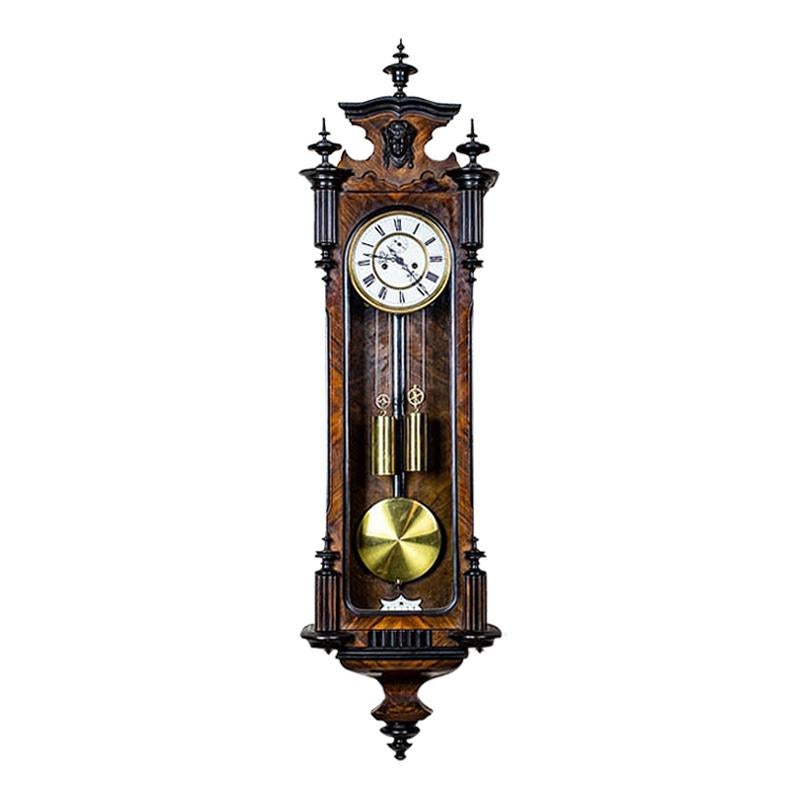 Horloge murale Gustav Becker/Baumbourg de la fin du XIXe sicle avec lments en laiton