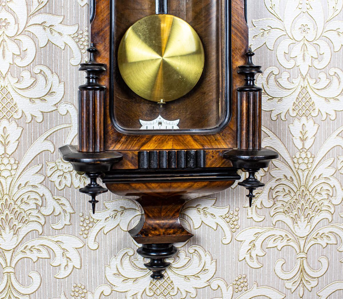 Wall Clock from the Late 19th Century in Brown Walnut Case 6