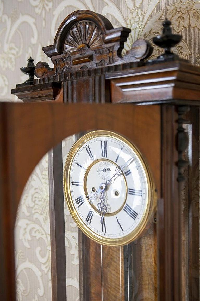 Wall Clock from the Late 19th Century in Walnut Case 1