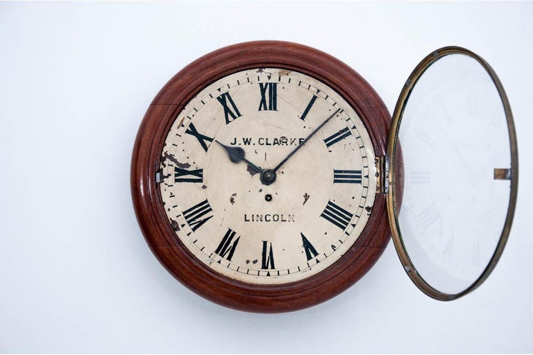 Wall Clock J.W. Clarke from 1900s at 1stDibs | 1900s clock
