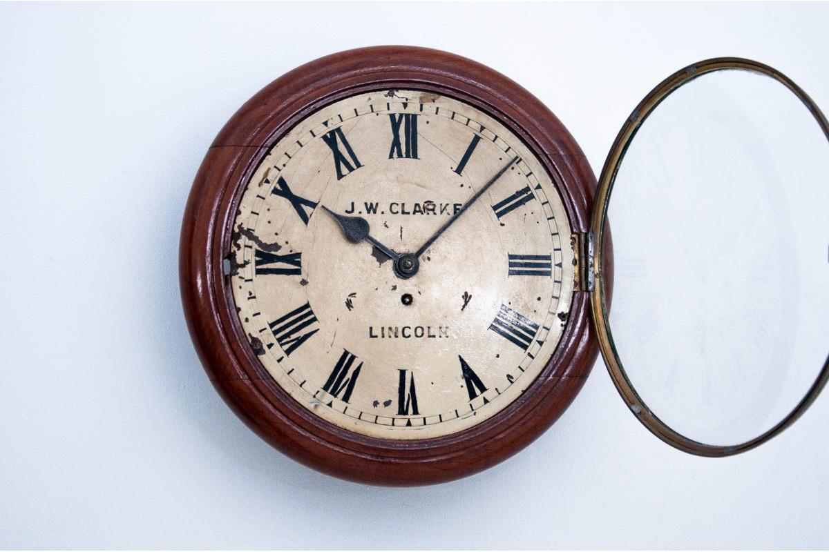 British Wall Clock J.W. Clarke from 1900s