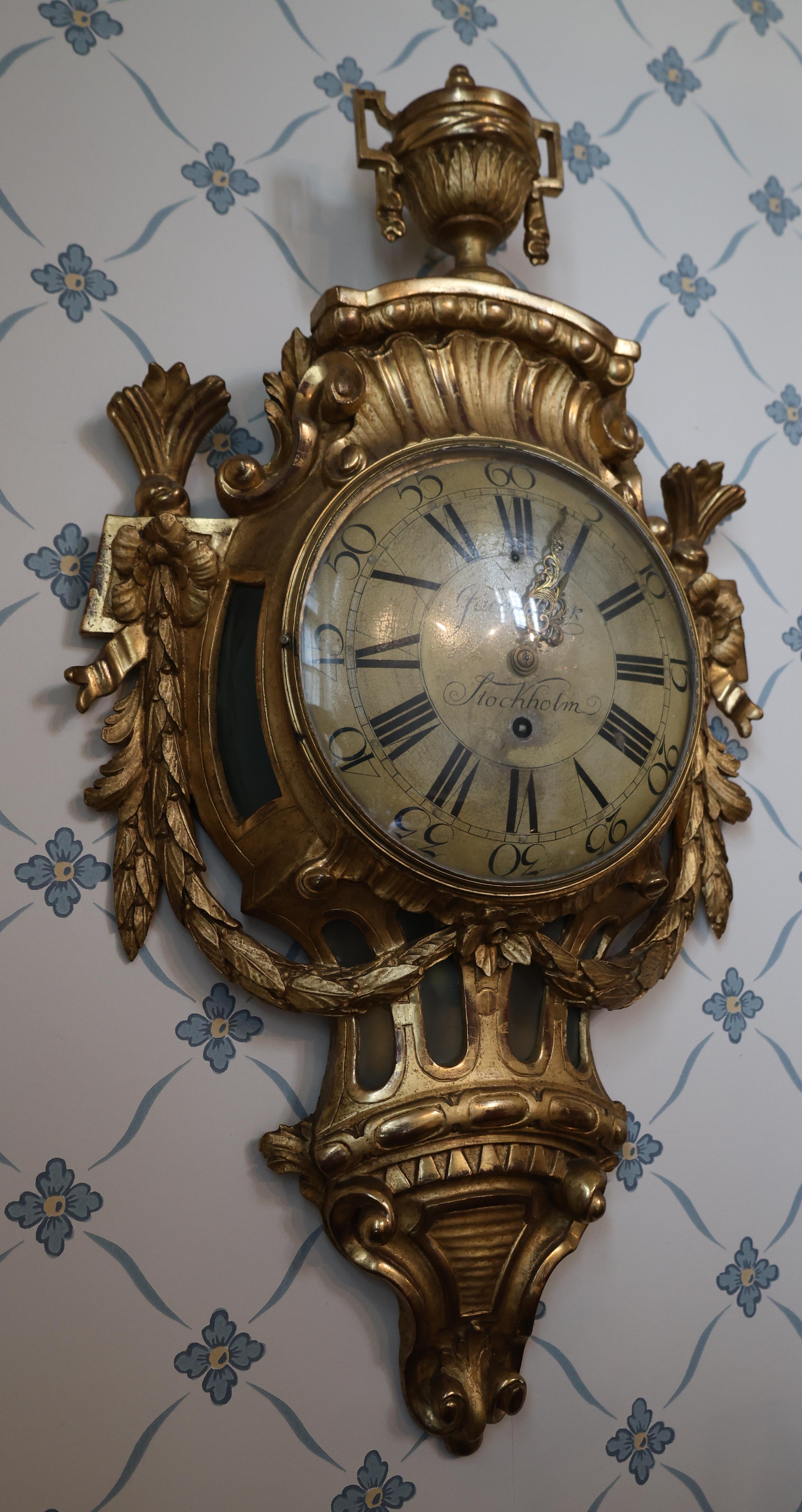 Swedish Wall Clock signed Jacob Kock For Sale
