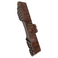 Hand-Carved Anglo-Indian Wall Coat Hanger, Mid-20th Century