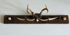 Wall Coat Hat Rack Black Forest with Antlers