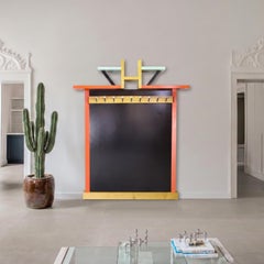 Wall Coat Rac Polychrome Lacquered Solid Wood, Italian Memphis Postmodern 1988