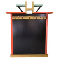 Wall Coat Rac Polychrome Lacquered Solid Wood, Italian Memphis Postmodern 1988