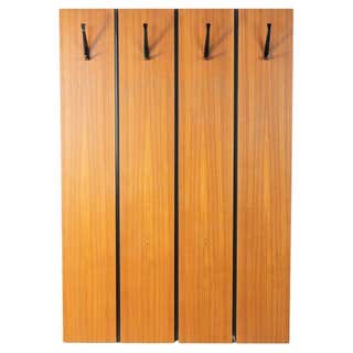 Spanish Rustic Wall Coat Rack in Patinated Wood For Sale at 1stDibs