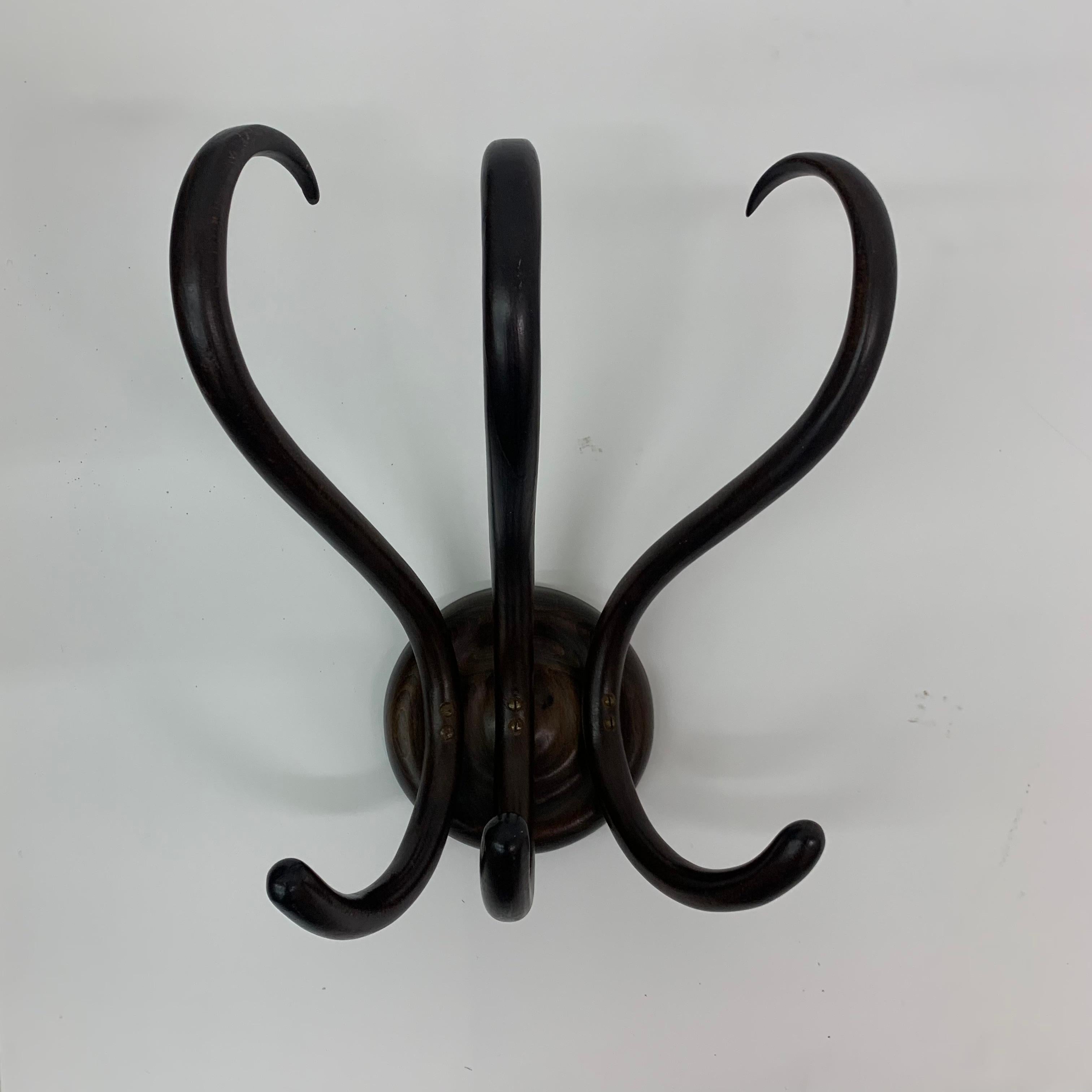 Wood Wall Coat Rack from Thonet, 1970s For Sale