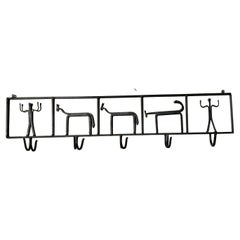 Wall Coat Rack in the Manner of Frederic Weinberg