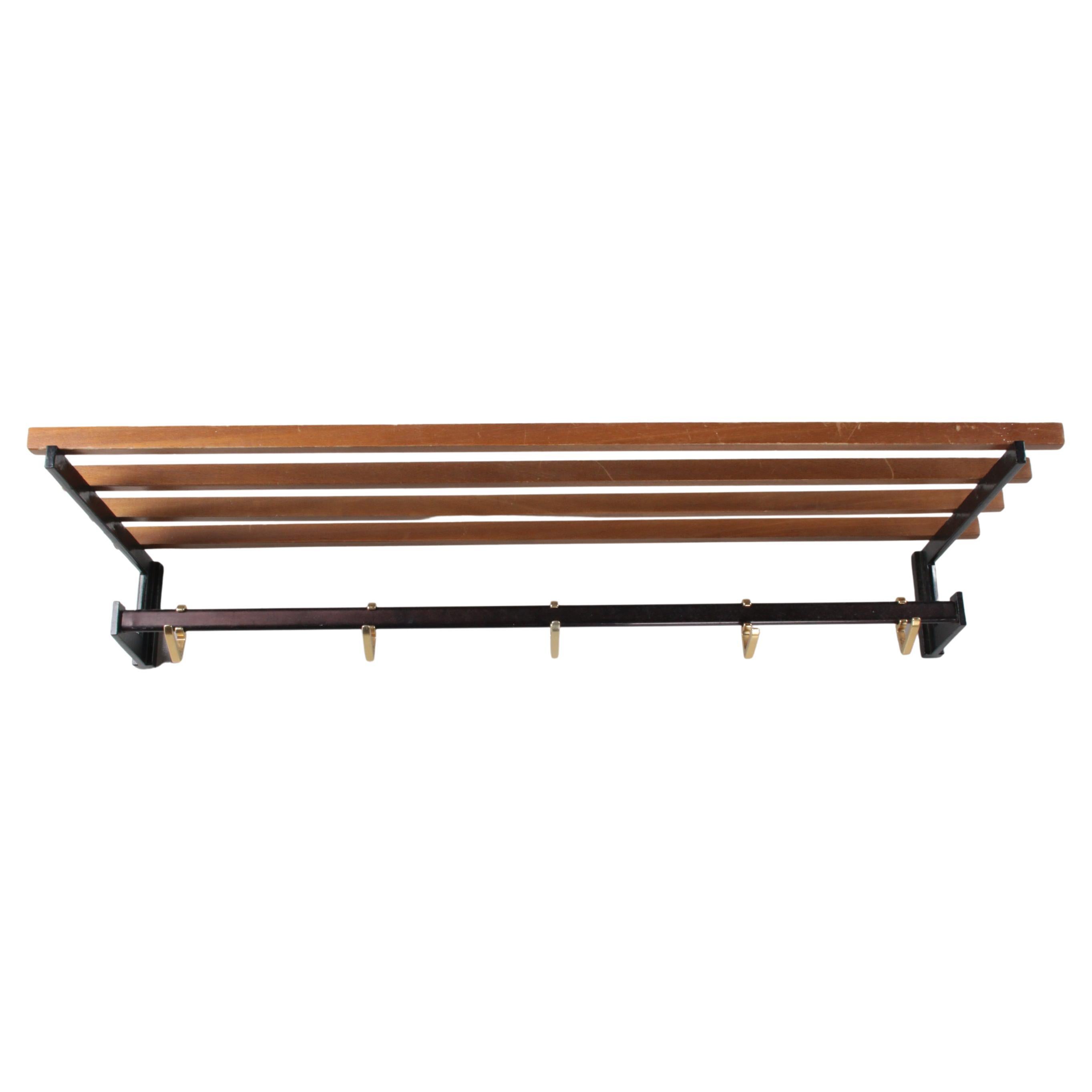 Wall Coat Rack with Black Forest Oak Leaf and Acorn Design, 1960s For
