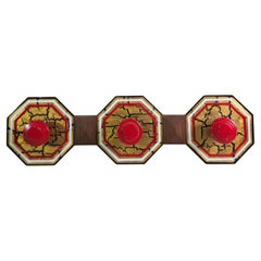 Porte-manteau mural Wood Teak Metal Midcentury Modern Italian Design Tredici & C 60s