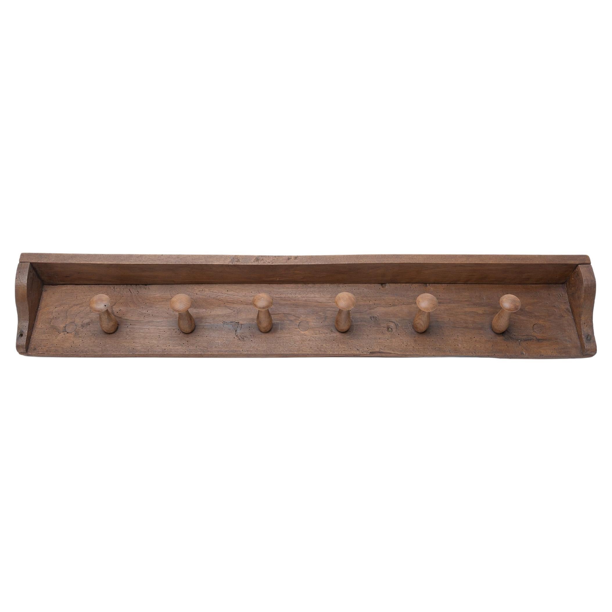 Porte-manteau mural en bois pour vêtements ou rideaux