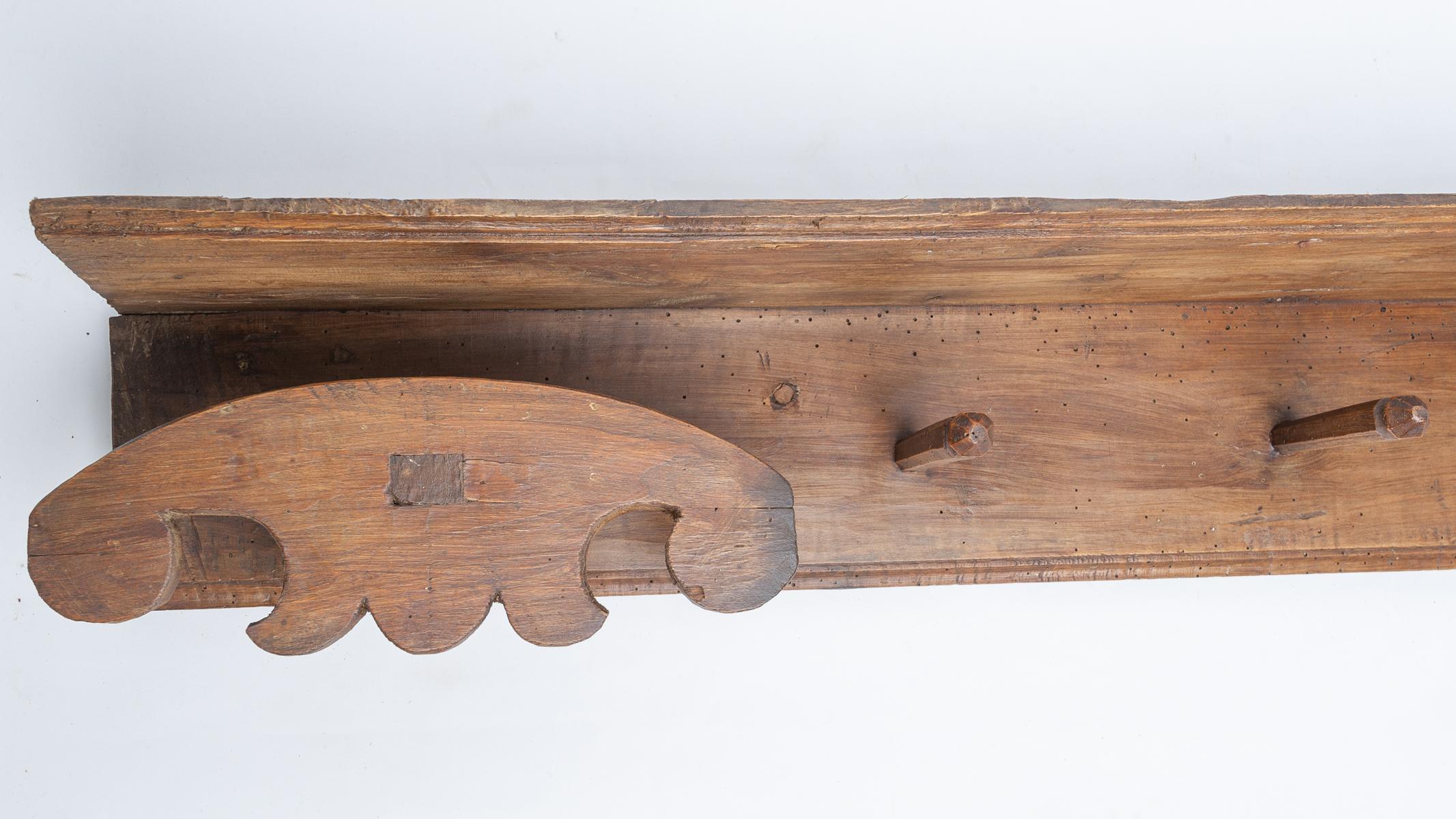 Hand-Crafted Wall Coat Wood Rack