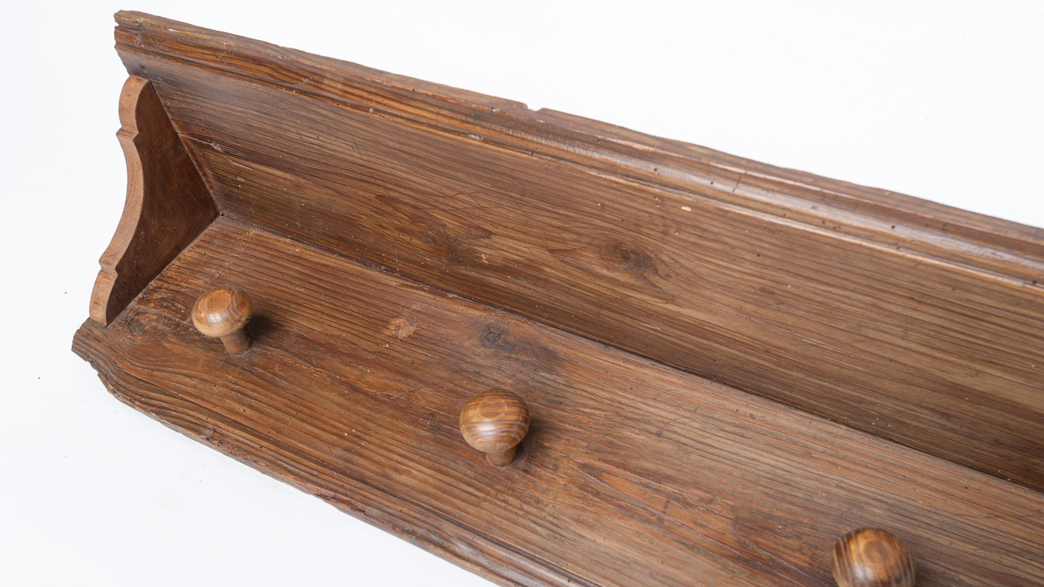 20th Century Wall Coat Wood Rack for Clothes or Curtain For Sale