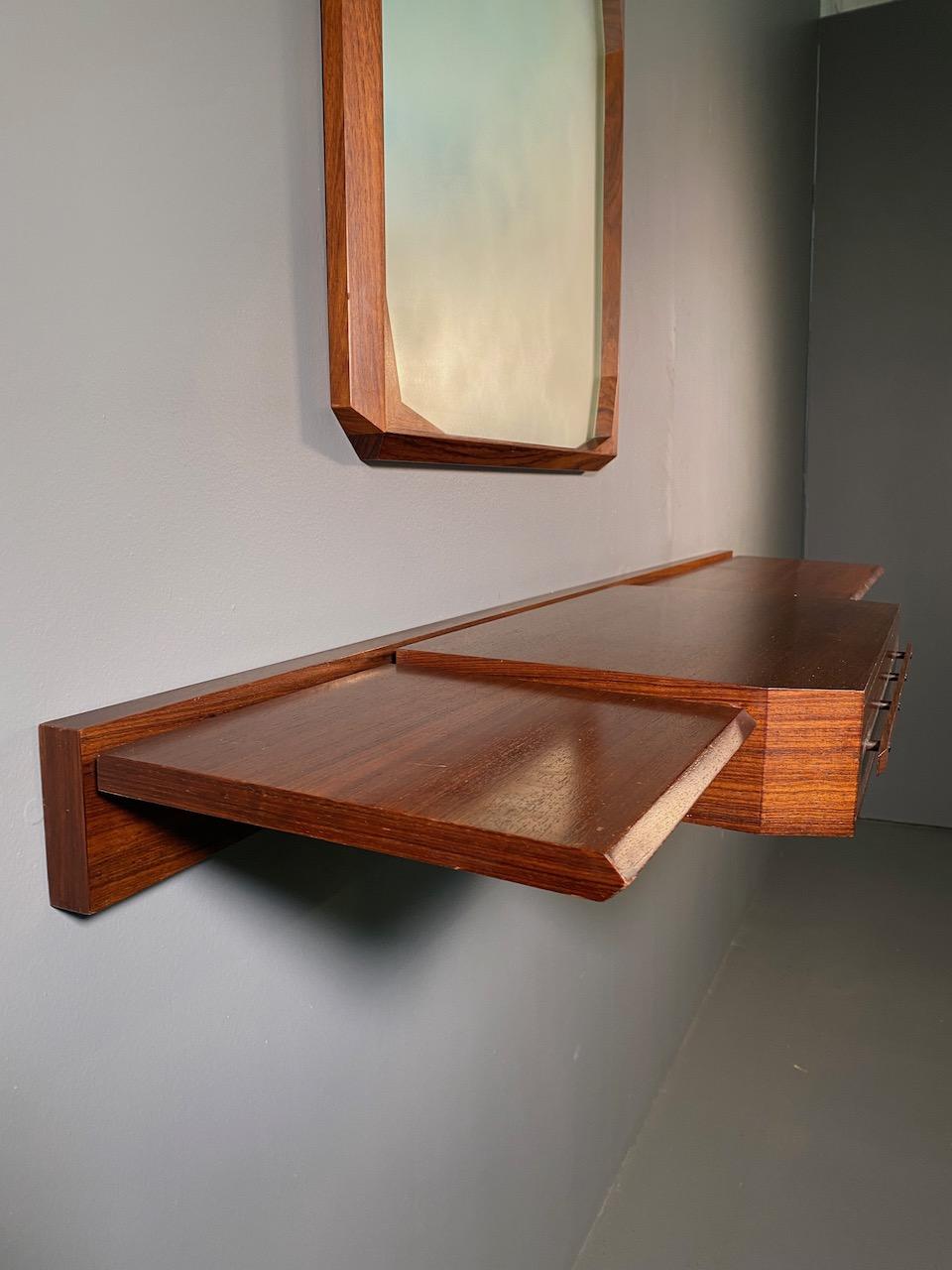 Wall Console and Mirror by Tredici of Pavia i 1950s, Designed by Dino Cavalli 8