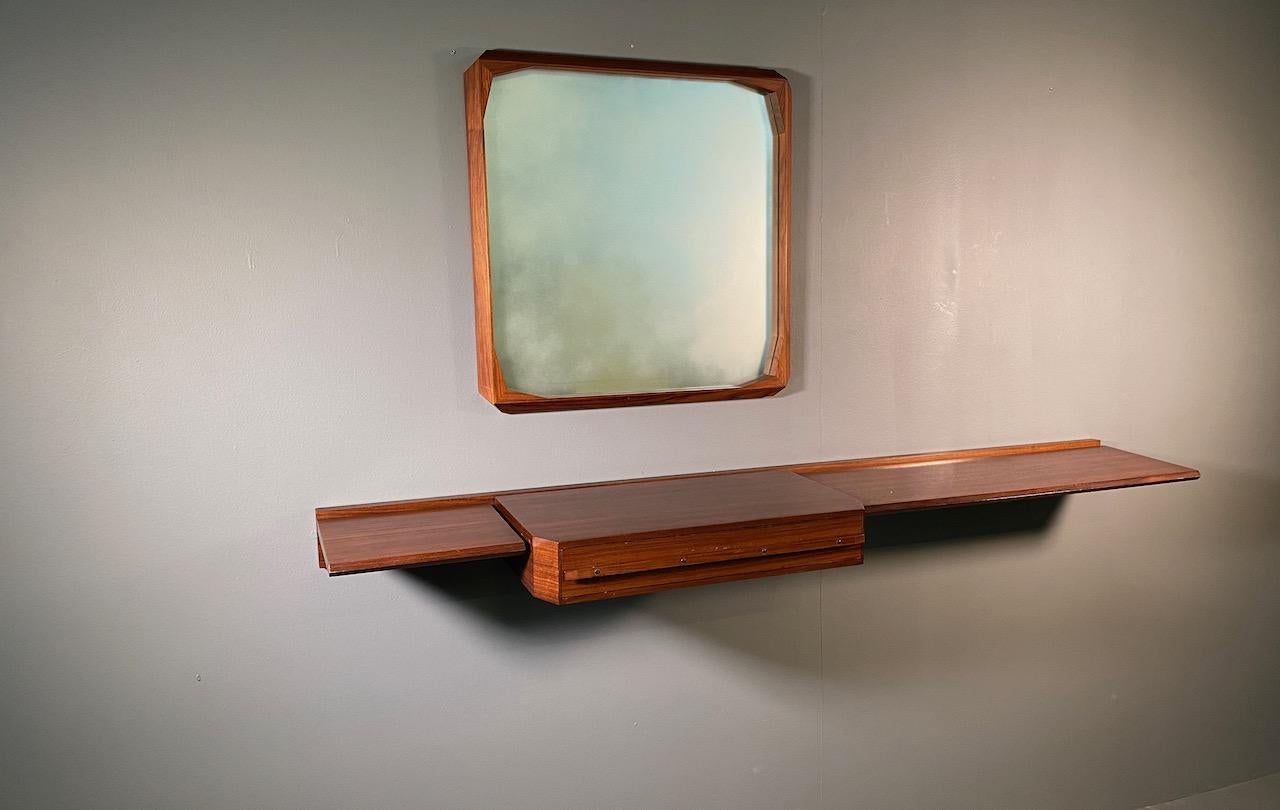 Wall Console and Mirror by Tredici of Pavia i 1950s, Designed by Dino Cavalli 11