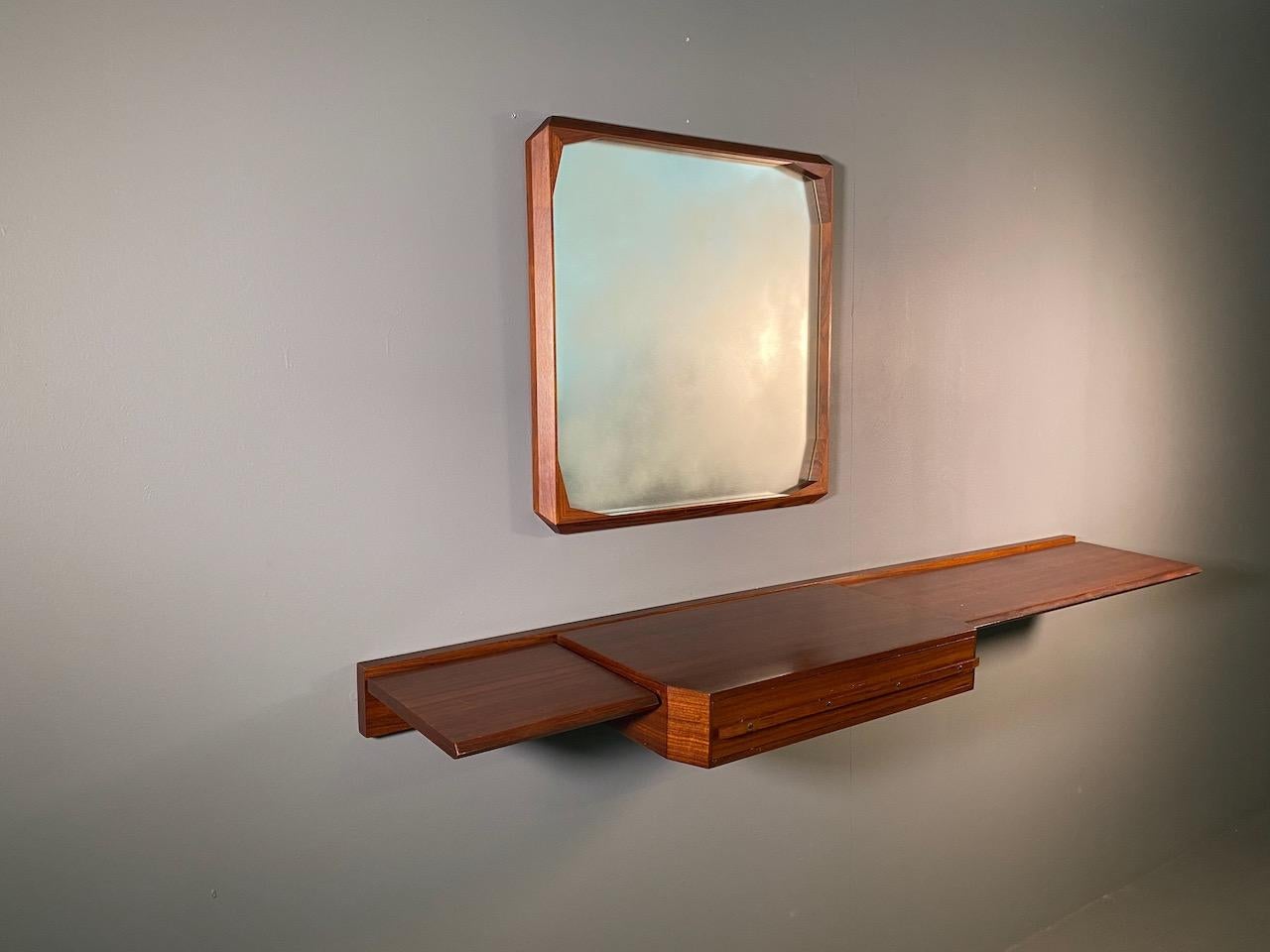 Wall Console and Mirror by Tredici of Pavia i 1950s, Designed by Dino Cavalli 13