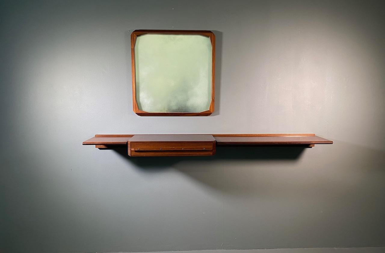 Wall Console and Mirror by Tredici of Pavia i 1950s, Designed by Dino Cavalli 2