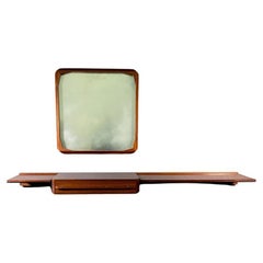 Wall Console and Mirror by Tredici of Pavia i 1950s, Designed by Dino Cavalli
