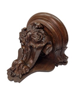 Wall console bracket, solid oak, hand-carved, Belle Époque, 1880, Austria