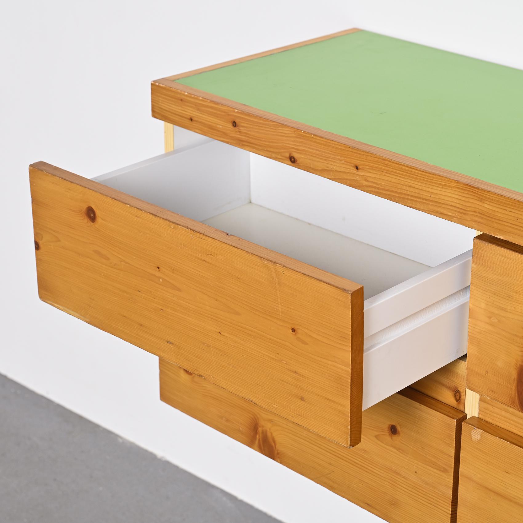 Pine Wall console by Charlotte Perriand, Les Arcs circa 1976