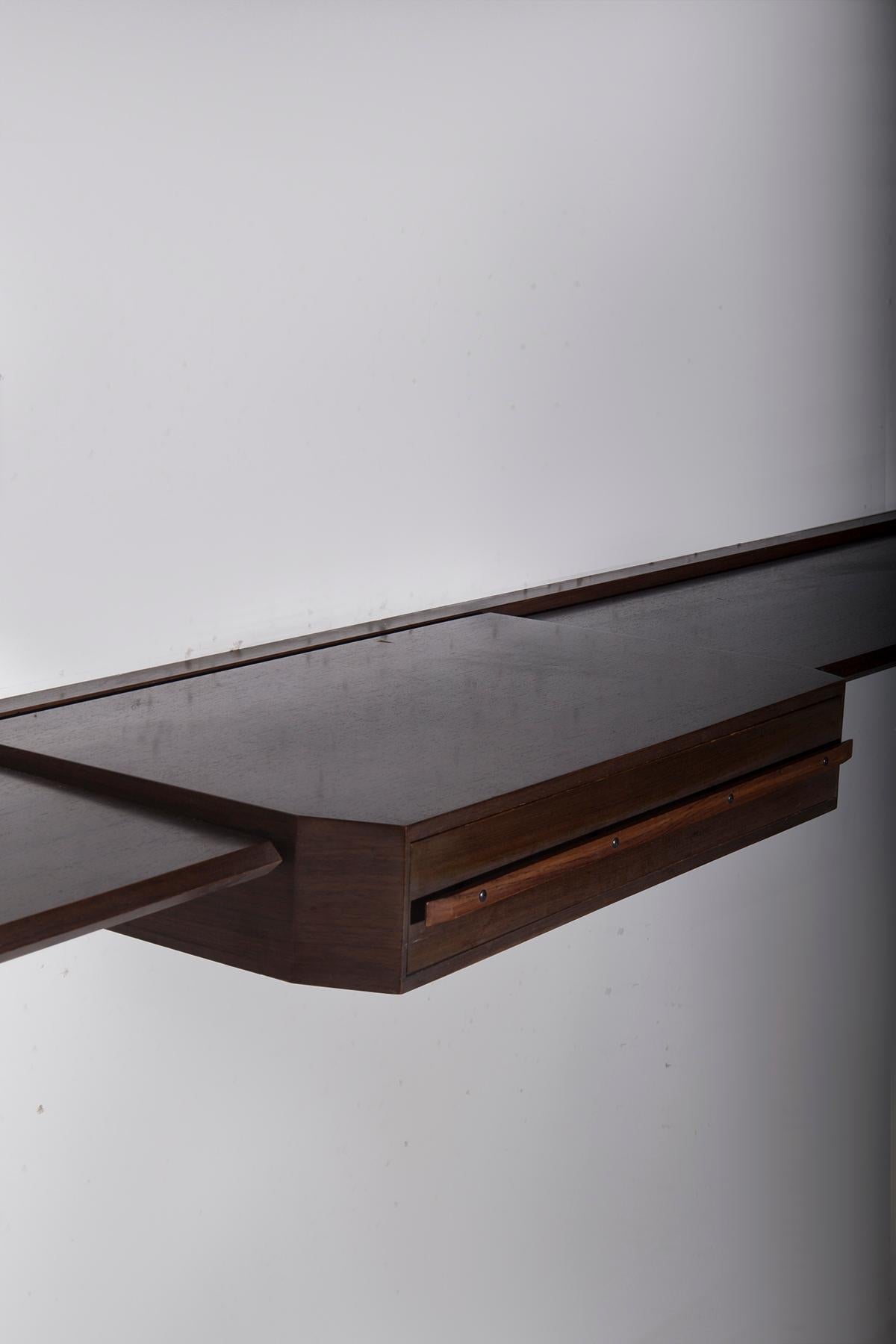 Wood Italian Wall console by Dino Cavalli For Sale