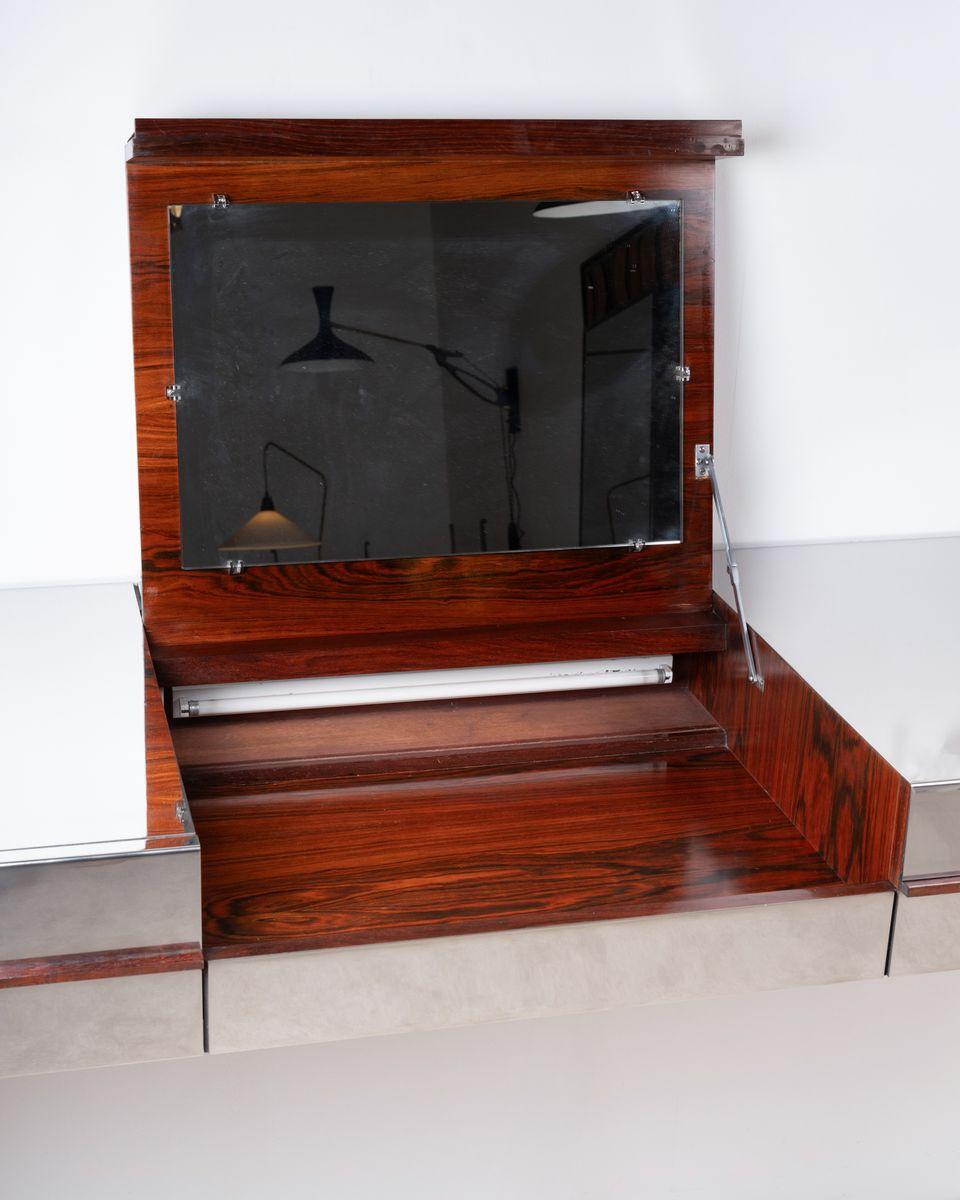 CONSOLA DE PARED, MESA PARA VESTIR Acero inoxidable Francia, 1970 Europeo en venta