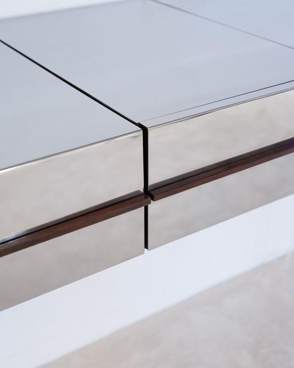 CONSOLA DE PARED, MESA PARA VESTIR Acero inoxidable Francia, 1970 en Bueno estado para la venta en Saint-Ouen, FR