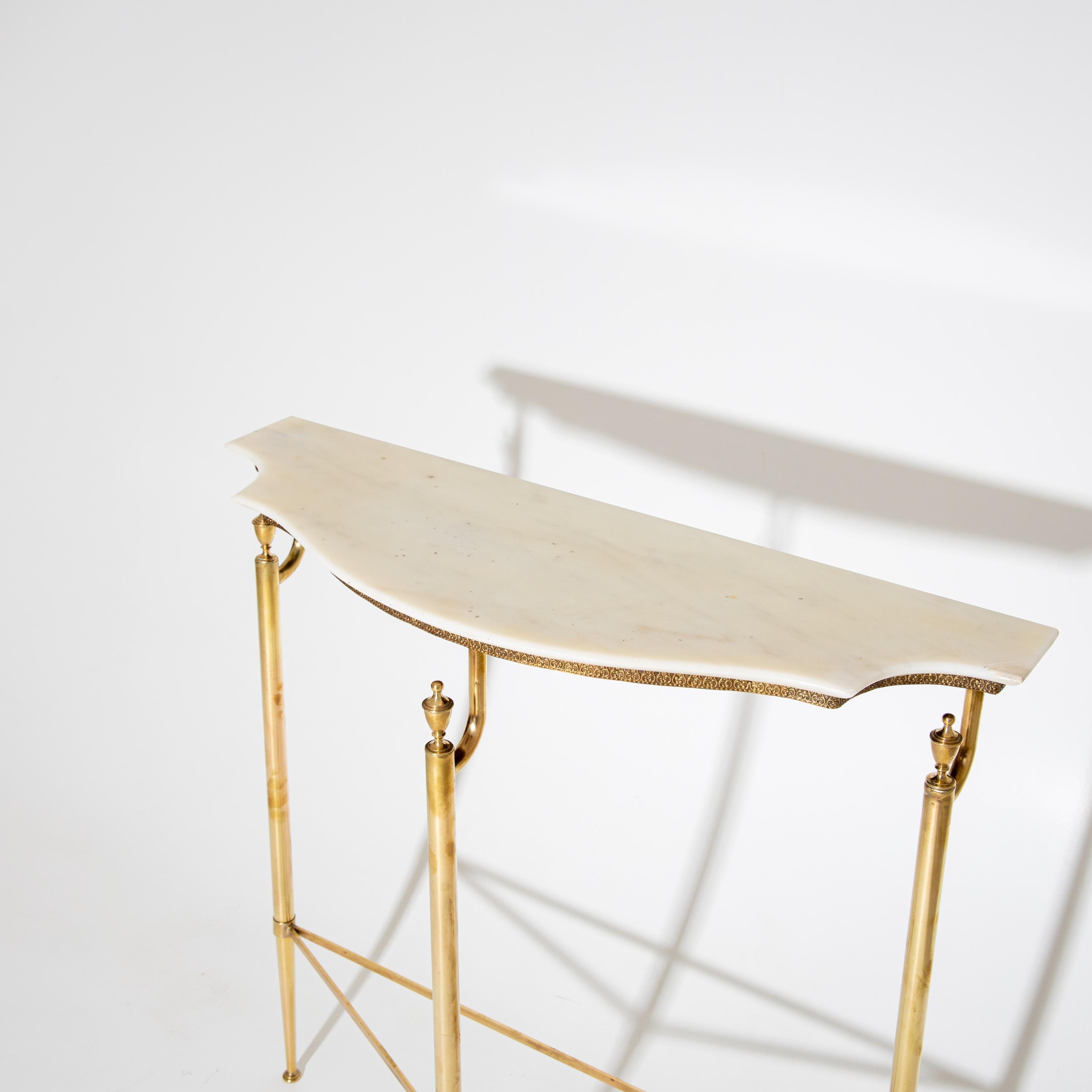 Brass Wall Console, Italy, Mid-20th Century